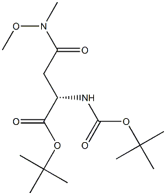 (S)-tert-butyl 2-(tert-butoxycarbonylamino)-4-(methoxy(methyl)amino)-4-oxobutanoate Struktur