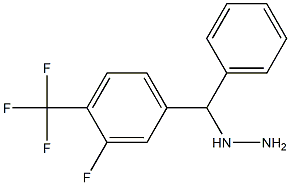 1-((3-fluoro-4-(trifluoromethyl)phenyl)(phenyl)methyl)hydrazine Struktur