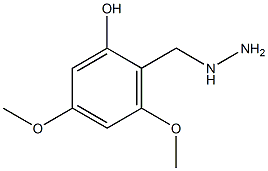 2-(hydrazinylmethyl)-3,5-dimethoxyphenol Struktur