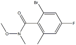 2-bromo-4-fluoro-N-methoxy-N,6-dimethylbenzamide Struktur