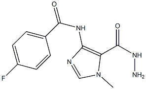 4-(4-fluorobenzamido)-1-methyl-1H-imidazole-5-carbohydrazide Struktur