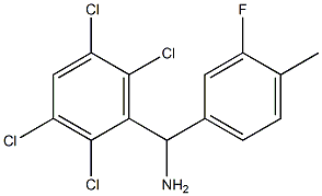 (3-fluoro-4-methylphenyl)(2,3,5,6-tetrachlorophenyl)methanamine Struktur