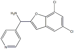 (5,7-dichloro-1-benzofuran-2-yl)(pyridin-4-yl)methanamine Struktur