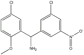 (5-chloro-2-methoxyphenyl)(3-chloro-5-nitrophenyl)methanamine Struktur