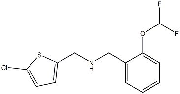 [(5-chlorothiophen-2-yl)methyl]({[2-(difluoromethoxy)phenyl]methyl})amine Struktur