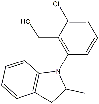 [2-chloro-6-(2-methyl-2,3-dihydro-1H-indol-1-yl)phenyl]methanol Struktur