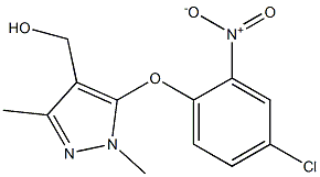 [5-(4-chloro-2-nitrophenoxy)-1,3-dimethyl-1H-pyrazol-4-yl]methanol Struktur