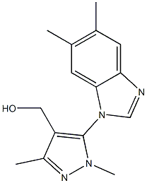 [5-(5,6-dimethyl-1H-1,3-benzodiazol-1-yl)-1,3-dimethyl-1H-pyrazol-4-yl]methanol Struktur