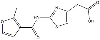 {2-[(2-methyl-3-furoyl)amino]-1,3-thiazol-4-yl}acetic acid Struktur