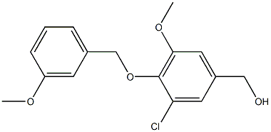 {3-chloro-5-methoxy-4-[(3-methoxyphenyl)methoxy]phenyl}methanol Struktur