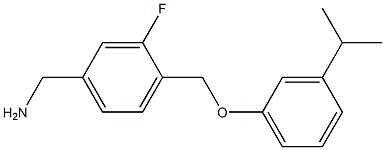 {3-fluoro-4-[3-(propan-2-yl)phenoxymethyl]phenyl}methanamine Struktur