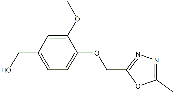 {3-methoxy-4-[(5-methyl-1,3,4-oxadiazol-2-yl)methoxy]phenyl}methanol Struktur