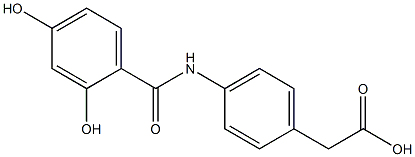 {4-[(2,4-dihydroxybenzoyl)amino]phenyl}acetic acid Struktur