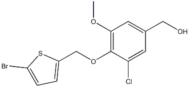 {4-[(5-bromothiophen-2-yl)methoxy]-3-chloro-5-methoxyphenyl}methanol Struktur