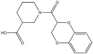 1-(2,3-dihydro-1,4-benzodioxin-2-ylcarbonyl)piperidine-3-carboxylic acid Struktur