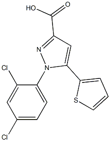 1-(2,4-dichlorophenyl)-5-(thiophen-2-yl)-1H-pyrazole-3-carboxylic acid Struktur