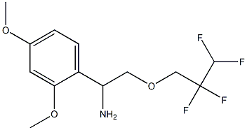 1-(2,4-dimethoxyphenyl)-2-(2,2,3,3-tetrafluoropropoxy)ethan-1-amine Struktur