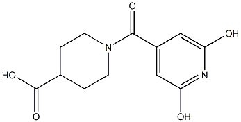 1-(2,6-dihydroxyisonicotinoyl)piperidine-4-carboxylic acid Struktur