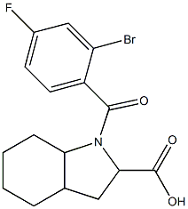 1-(2-bromo-4-fluorobenzoyl)octahydro-1H-indole-2-carboxylic acid Struktur