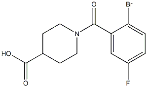 1-(2-bromo-5-fluorobenzoyl)piperidine-4-carboxylic acid Struktur