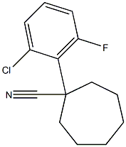 1-(2-chloro-6-fluorophenyl)cycloheptane-1-carbonitrile Struktur