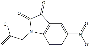 1-(2-chloroprop-2-en-1-yl)-5-nitro-2,3-dihydro-1H-indole-2,3-dione Struktur