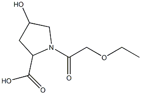 1-(2-ethoxyacetyl)-4-hydroxypyrrolidine-2-carboxylic acid Struktur