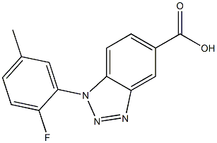 1-(2-fluoro-5-methylphenyl)-1H-1,2,3-benzotriazole-5-carboxylic acid Struktur