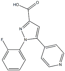 1-(2-fluorophenyl)-5-(pyridin-4-yl)-1H-pyrazole-3-carboxylic acid Struktur