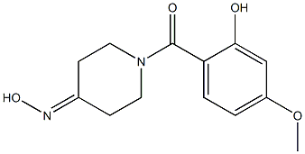 1-(2-hydroxy-4-methoxybenzoyl)piperidin-4-one oxime Struktur