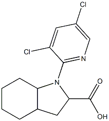 1-(3,5-dichloropyridin-2-yl)-octahydro-1H-indole-2-carboxylic acid Struktur