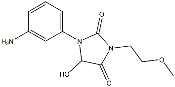 1-(3-aminophenyl)-5-hydroxy-3-(2-methoxyethyl)imidazolidine-2,4-dione Struktur