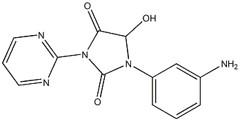 1-(3-aminophenyl)-5-hydroxy-3-(pyrimidin-2-yl)imidazolidine-2,4-dione Struktur