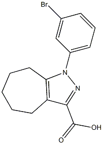 1-(3-bromophenyl)-1,4,5,6,7,8-hexahydrocyclohepta[c]pyrazole-3-carboxylic acid Struktur