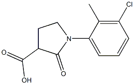 1-(3-chloro-2-methylphenyl)-2-oxopyrrolidine-3-carboxylic acid Struktur