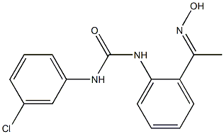 1-(3-chlorophenyl)-3-{2-[1-(hydroxyimino)ethyl]phenyl}urea Struktur