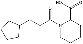 1-(3-cyclopentylpropanoyl)piperidine-2-carboxylic acid Struktur