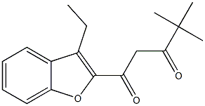 1-(3-ethyl-1-benzofuran-2-yl)-4,4-dimethylpentane-1,3-dione Struktur