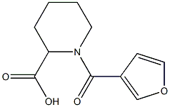 1-(3-furoyl)piperidine-2-carboxylic acid Struktur