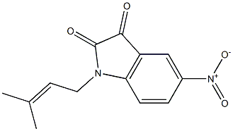 1-(3-methylbut-2-en-1-yl)-5-nitro-2,3-dihydro-1H-indole-2,3-dione Struktur