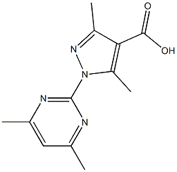 1-(4,6-dimethylpyrimidin-2-yl)-3,5-dimethyl-1H-pyrazole-4-carboxylic acid Struktur