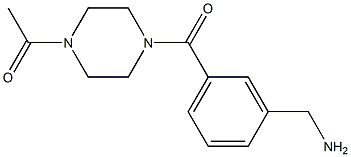 1-(4-{[3-(aminomethyl)phenyl]carbonyl}piperazin-1-yl)ethan-1-one Struktur