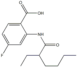 2-(2-ethylhexanamido)-4-fluorobenzoic acid Struktur