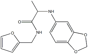 2-(2H-1,3-benzodioxol-5-ylamino)-N-(furan-2-ylmethyl)propanamide Struktur