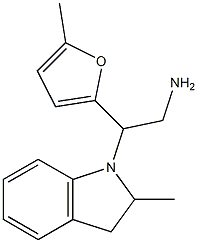 2-(2-methyl-2,3-dihydro-1H-indol-1-yl)-2-(5-methylfuran-2-yl)ethan-1-amine Struktur