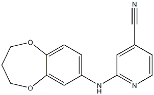 2-(3,4-dihydro-2H-1,5-benzodioxepin-7-ylamino)isonicotinonitrile Struktur