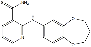 2-(3,4-dihydro-2H-1,5-benzodioxepin-7-ylamino)pyridine-3-carbothioamide Struktur