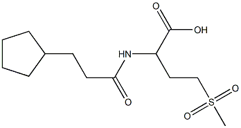 2-(3-cyclopentylpropanamido)-4-methanesulfonylbutanoic acid Struktur