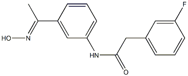 2-(3-fluorophenyl)-N-{3-[(1E)-N-hydroxyethanimidoyl]phenyl}acetamide Struktur