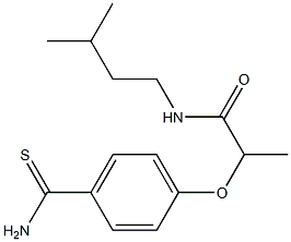 2-(4-carbamothioylphenoxy)-N-(3-methylbutyl)propanamide Struktur